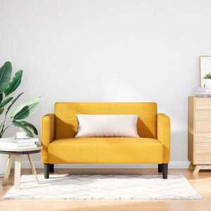 Imagine vidaXL Canapea de tip lovesea galben deschis 109 cm țesătură velur