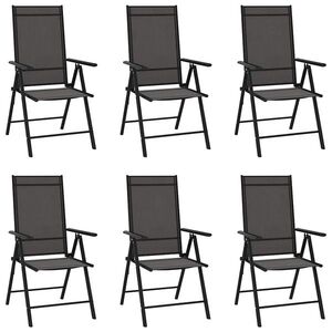 Imagine vidaXL Scaune pliante 6 buc. Textilene Negre