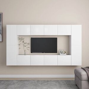 Imagine vidaXL Set de dulapuri TV, 6 piese, alb, lemn prelucrat