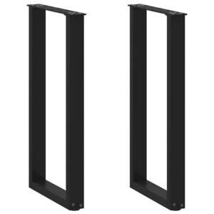 Imagine vidaXL Picioare de masă consolă în formă de U, 2 buc., negru, 28x(72-73) cm, oțel