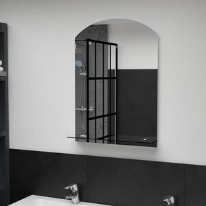 Imagine vidaXL Oglindă de perete cu raft, 50 x 70 cm, sticlă securizată