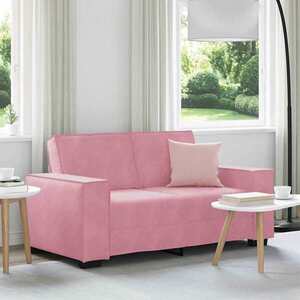 Imagine vidaXL Canapea cu 2 locuri, roz, 160x78x84 cm, catifea