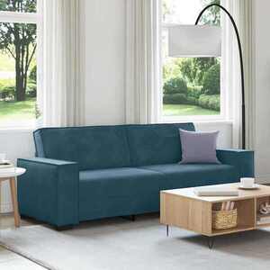 Imagine vidaXL Canapea cu 3 locuri, albastru, 220x78x84 cm, catifea