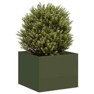 Imagine vidaXL Jardinieră verde măsline 40x40x30 cm oțel