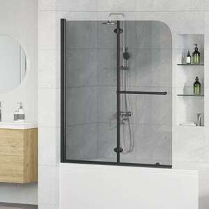 Imagine vidaXL Încărcare duș Negru 120 x 140 cm Sticlă ESG și aluminiu
