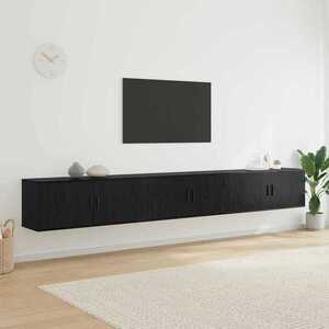 Imagine vidaXL Set Dulap TV montat pe perete 3 buc. Stejar Negru
