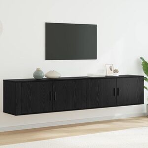 Imagine vidaXL Set Dulap TV montat pe perete 2 buc. Stejar Negru
