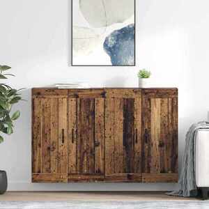 Imagine vidaXL Cabinet suspendat 2 buc. Lemn vechi 69, 5 x 34 x 90 cm
