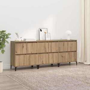 Imagine vidaXL Bufeturi 3 buc. Stejar Artizanal 60 x 35 x 70 cm Lemn prelucrat