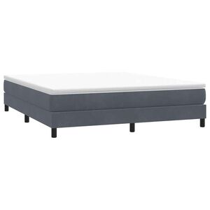 Imagine vidaXL Pat cu arcuri fără saltea Gri închis 180x210 cm catifea