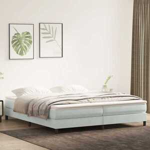 Imagine vidaXL Pat cu arcuri fără saltea gri deschis 200x220 cm catifea