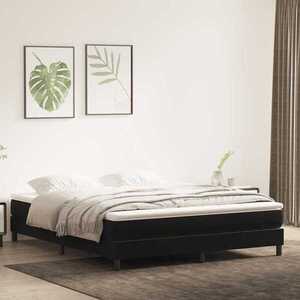 Imagine vidaXL Pat cu arcuri fără saltea negru 180x220 cm catifea