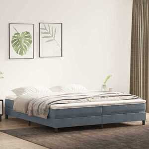 Imagine vidaXL Pat cu arcuri fără saltea Gri închis 200x220 cm catifea