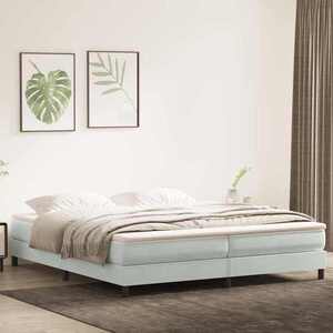 Imagine vidaXL Pat cu arcuri fără saltea gri deschis 200x210 cm catifea