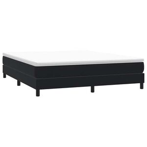 Imagine vidaXL Pat cu arcuri fără saltea negru 180x210 cm catifea