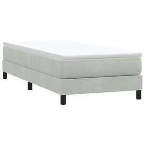 Imagine vidaXL Pat cu arcuri fără saltea gri deschis 80x210 cm catifea