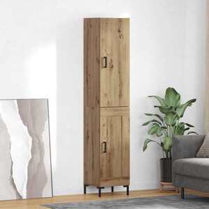 Imagine vidaXL Bufet Stejar Artizanal 34, 5 x 34 x 180 cm Lemn prelucrat