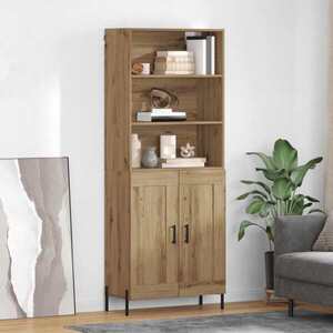 Imagine vidaXL Bufet Stejar Artizanal 69, 5 x 32, 5 x 180 cm Lemn prelucrat