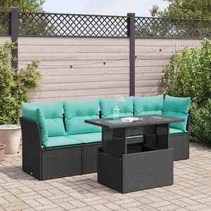 Imagine vidaXL Set mobilier de grădină cu perne, 5 piese, poliratan/lemn acacia