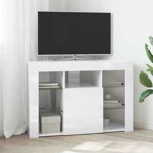 Imagine vidaXL Șifonier LED pentru TV colțar 100x40x68cm Alb lucios