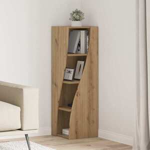 Imagine vidaXL Dulap de colț 32x32x102cm Lemn prelucrat Stejar Artizanal