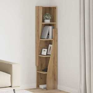 Imagine vidaXL Dulap de colț 27, 5x27x140cm Lemn prelucrat Stejar Artizanal