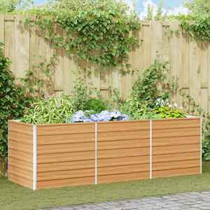 Imagine vidaXL Strat înălțat de grădină Maro deschis 240 x 80 x 77 cm