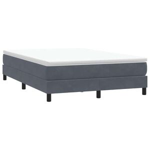 Imagine vidaXL Pat cu arcuri fără saltea Gri închis 160x210 cm catifea