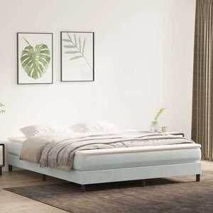Imagine vidaXL Pat cu arcuri fără saltea gri deschis 180x220 cm catifea