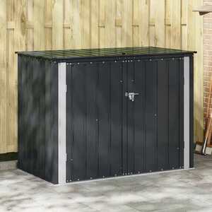 Imagine vidaXL Cutie de depozitare pentru grădină Negru 151, 5 x 82 x 110, 5 cm