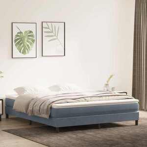 Imagine vidaXL Pat cu arcuri fără saltea Gri închis 180x220 cm catifea