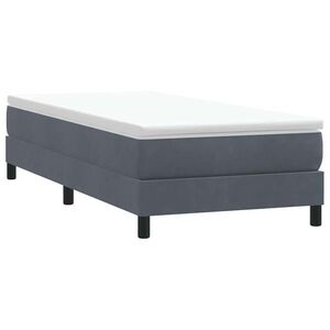 Imagine vidaXL Pat cu arcuri fără saltea Gri închis 90x210 cm catifea