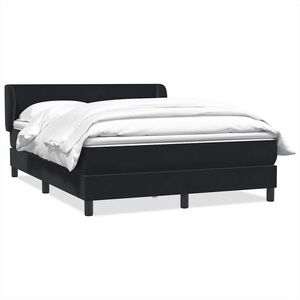 Imagine vidaXL Pat box spring cu saltea, negru, 160x210 cm, catifea