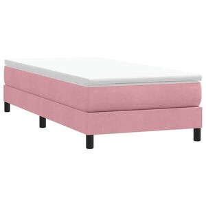 Imagine vidaXL Pat cu arcuri fără saltea roz 100x210 cm catifea