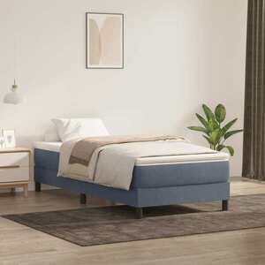 Imagine vidaXL Pat cu arcuri fără saltea Gri închis 90x220 cm catifea