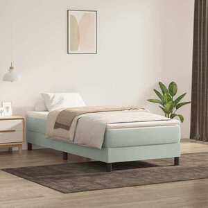Imagine vidaXL Pat cu arcuri fără saltea gri deschis 100x220 cm catifea