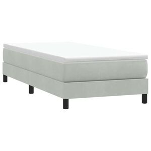 Imagine vidaXL Pat cu arcuri fără saltea gri deschis 90x210 cm catifea