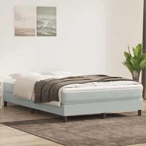 Imagine vidaXL Pat cu arcuri fără saltea gri deschis 160x220 cm catifea