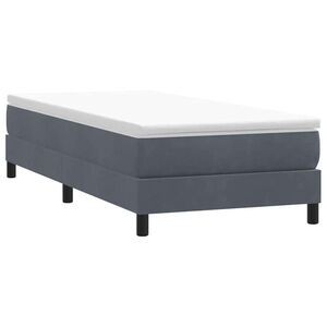 Imagine vidaXL Pat cu arcuri fără saltea Gri închis 100x210 cm catifea