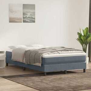 Imagine vidaXL Pat cu arcuri fără saltea Gri închis 120x220 cm catifea