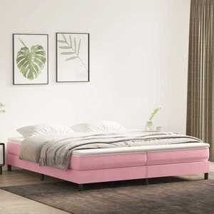 Imagine vidaXL Pat cu arcuri fără saltea roz 200x220 cm catifea