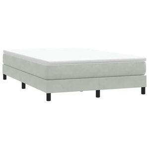 Imagine vidaXL Pat cu arcuri fără saltea gri deschis 140x210 cm catifea