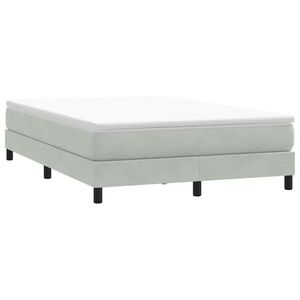 Imagine vidaXL Pat cu arcuri fără saltea gri deschis 160x210 cm catifea