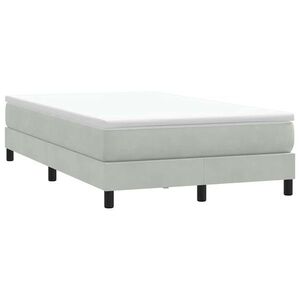 Imagine vidaXL Pat cu arcuri fără saltea gri deschis 120x210 cm catifea
