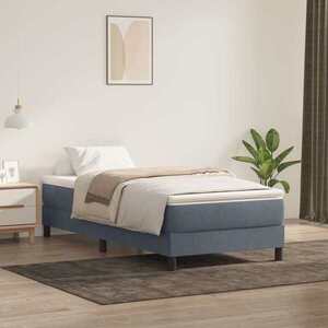 Imagine vidaXL Pat cu arcuri fără saltea Gri închis 80x220 cm catifea