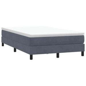 Imagine vidaXL Pat cu arcuri fără saltea Gri închis 120x210 cm catifea