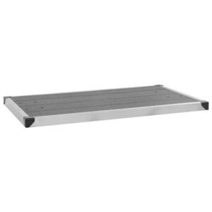 Imagine vidaXL Cădiță de duș de exterior gri 110x62 cm WPC și oțel inoxidabil