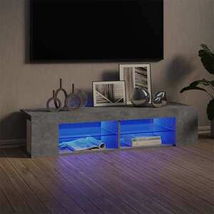 Imagine vidaXL Comodă TV cu lumini LED, gri beton, 135x39x30 cm
