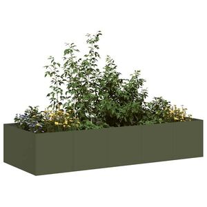 Imagine vidaXL Jardinieră, verde măsliniu, 200x80x40 cm, oțel