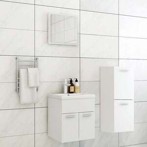 Imagine vidaXL Set mobilier de baie, alb, lemn prelucrat